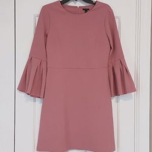Ann Taylor bell sleeve pink shift dress